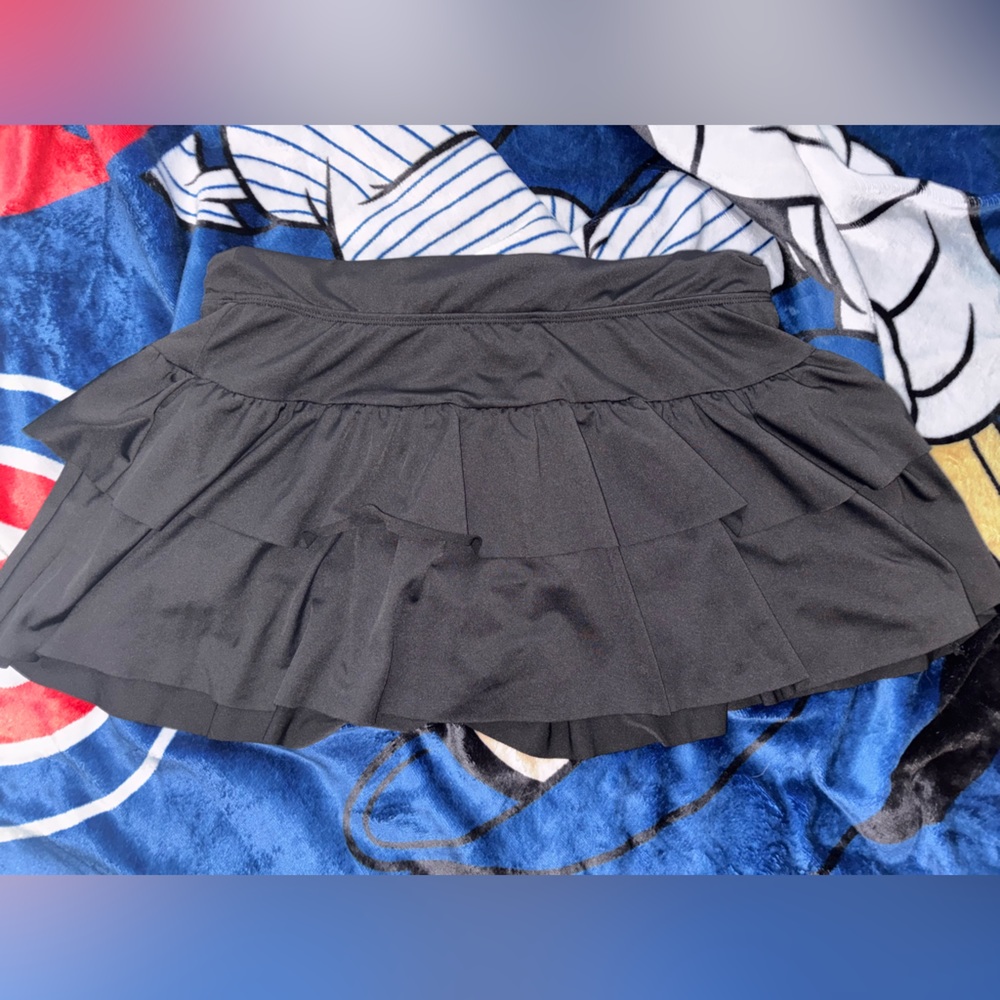Black ruffled skirt
